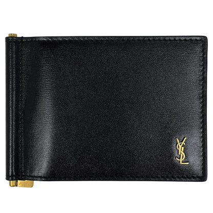 Saint Laurent Tiny Cassandra Bill Clip Wallet Short Mane Shiny