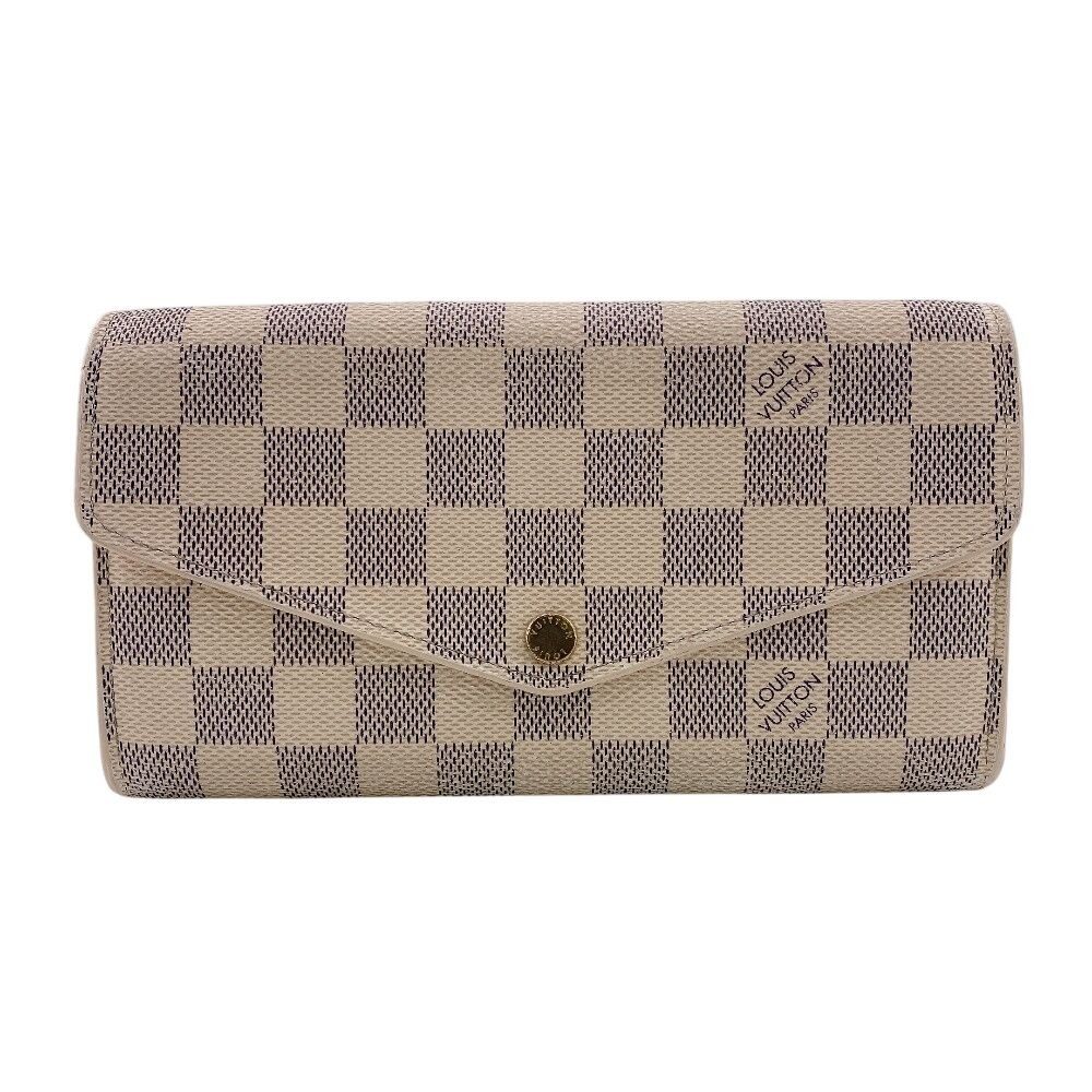Louis Vuitton Portefeuille Sarah Damier Azur Leather Wallet White