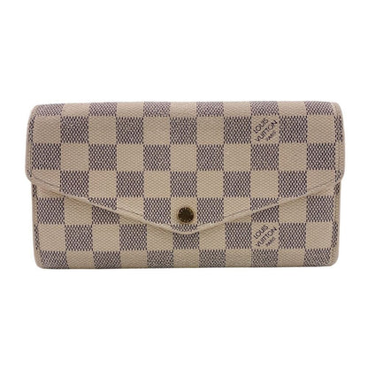 Louis Vuitton Portefeuille Sarah Damier Azur Leather Wallet White