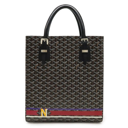 Goyard Comor GM Paint Tote Herringbone Pattern Leather Black