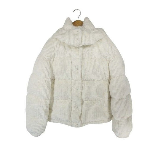 Moncler Down Jacket Hooded Corduroy Long Sleeve 00 White Qqq