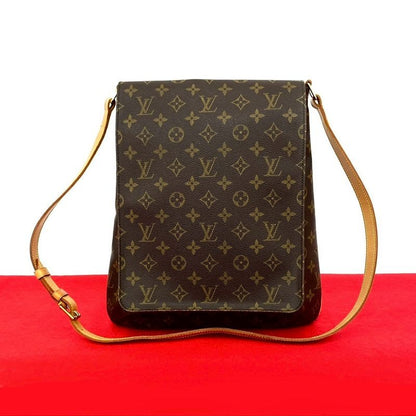 Louis Vuitton Vintage Musette Leather Shoulder Bag Pochette Sacoche Brown 63385