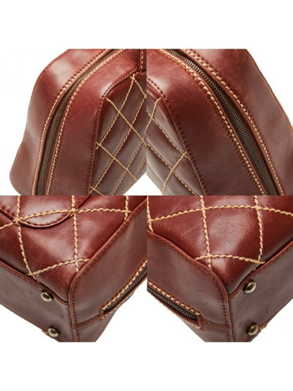 Chanel CC Wild Stitch Vintage Quilted Bowler Hand Bag Lambskin