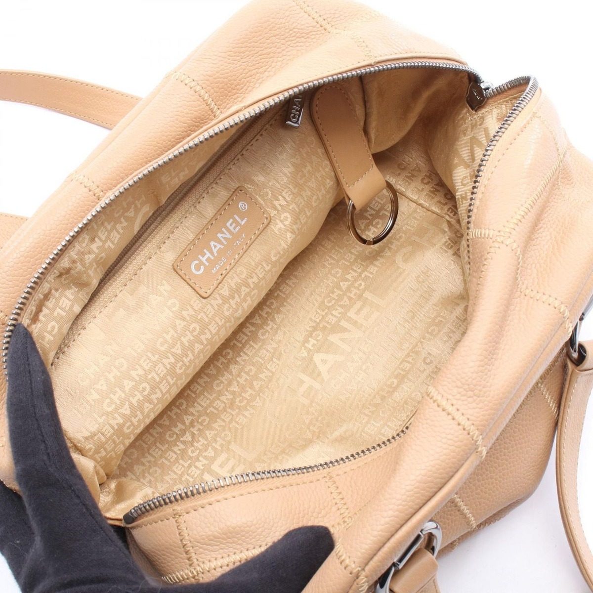 Chanel Choco Bar Beige Calf Bar Mini Boston Bag — view 3