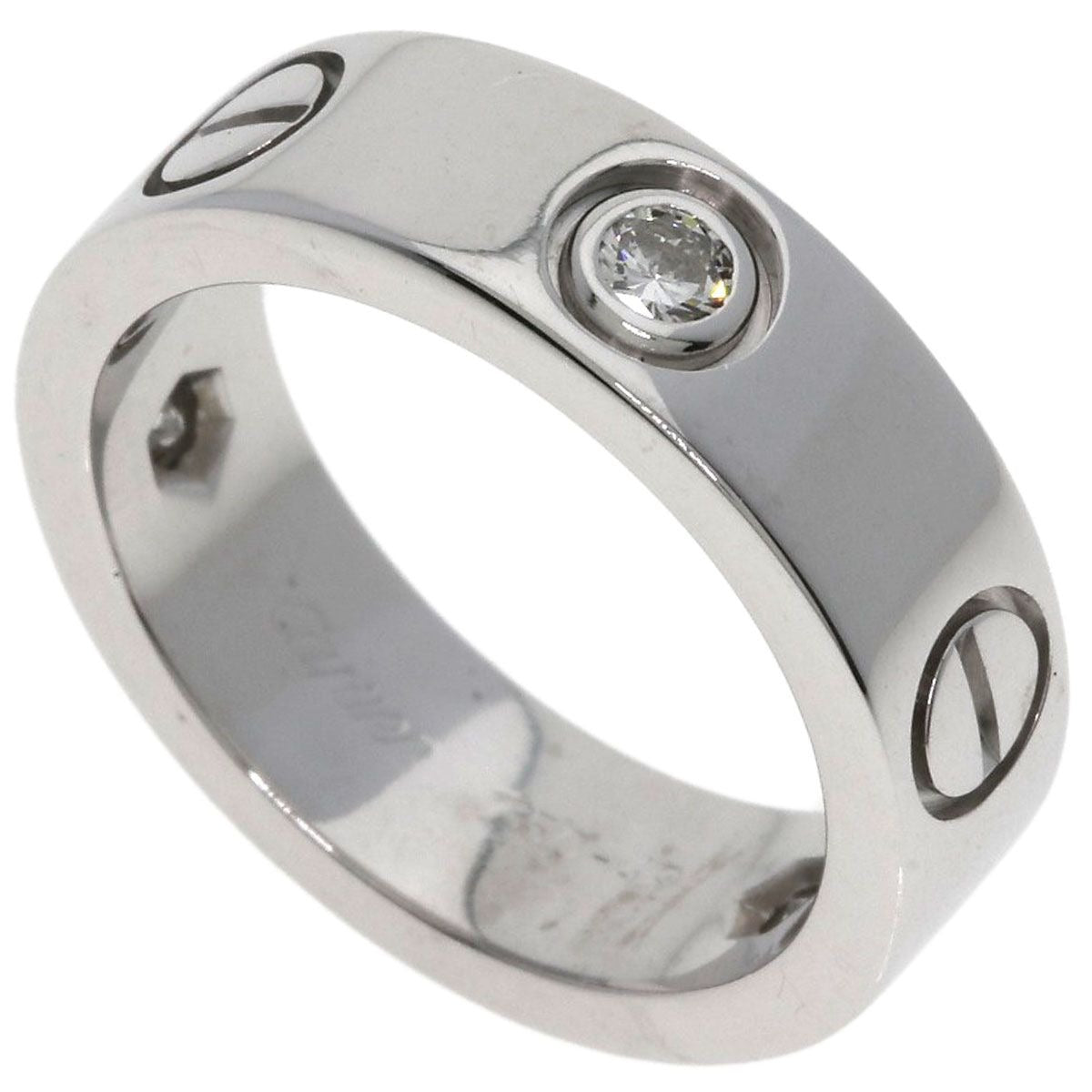 Cartier Love Ring Half Diamond 49 18K White Gold