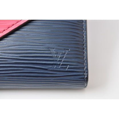 Louis Vuitton Wallet Trifold Portefeuille Victorine Epi Andigo Blue — view 7