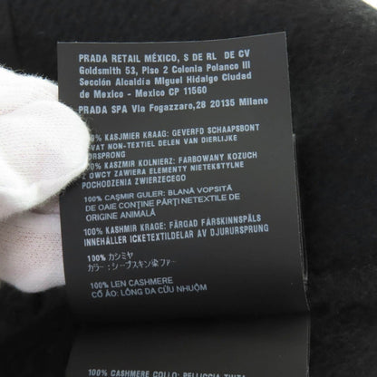 Prada Cashmere with Sheep Fur Logo Button Short Sleeve Coat — view 11