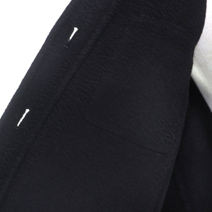 Prada Cashmere with Sheep Fur Logo Button Short Sleeve Coat — view 5