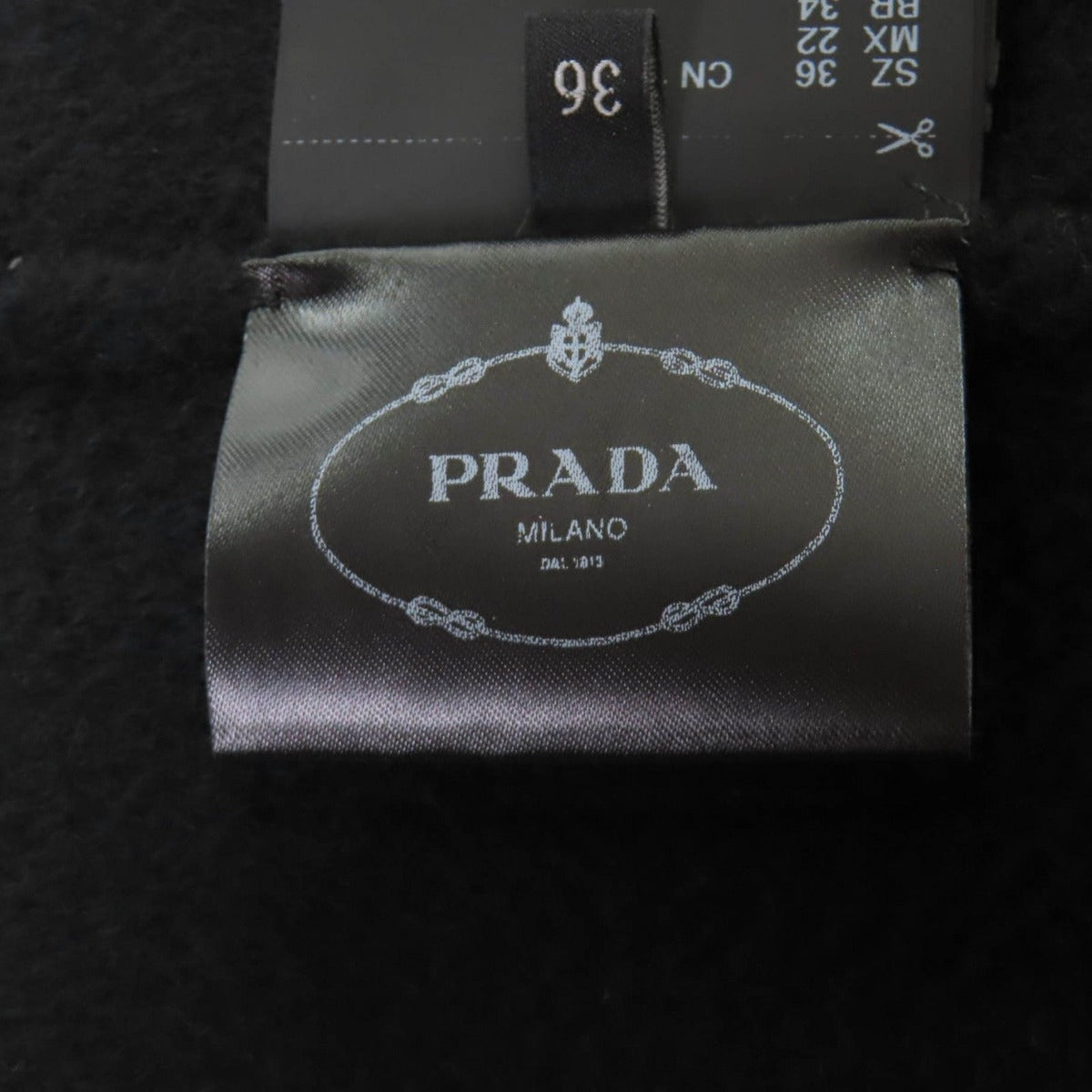 Prada Cashmere with Sheep Fur Logo Button Short Sleeve Coat — view 9