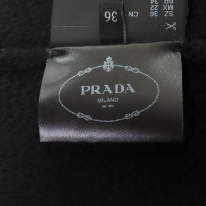 Prada Cashmere with Sheep Fur Logo Button Short Sleeve Coat — view 9