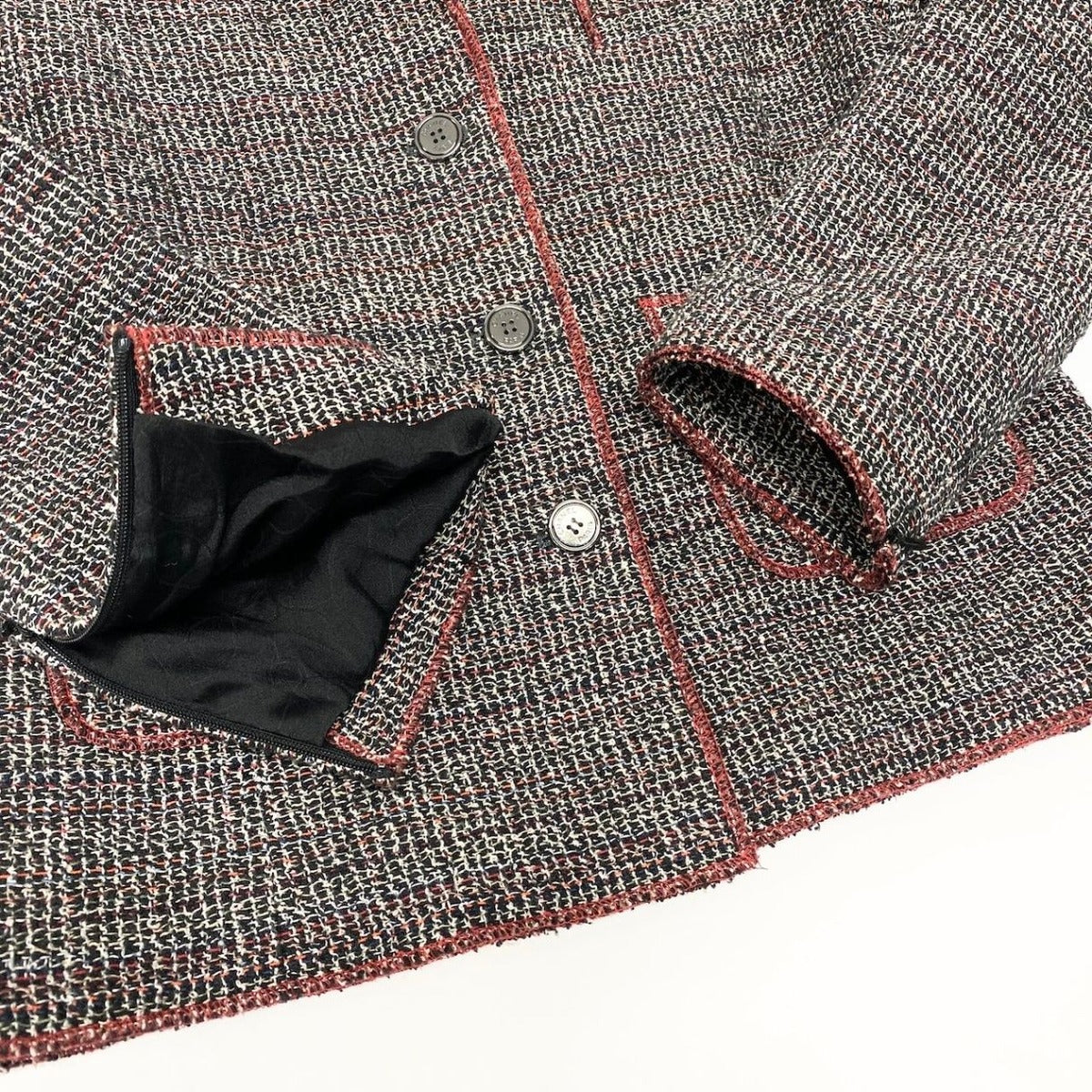Chanel C Tweed Set Tailored Jacket Bottom Pants 40 Multicolor — view 11