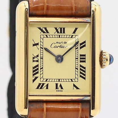 Cartier Must Tank Vermeil Quartz Ivory Dial Watch Kut