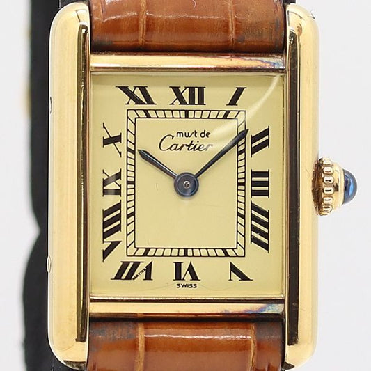 Cartier Must Tank Vermeil Quartz Ivory Dial Watch Kut