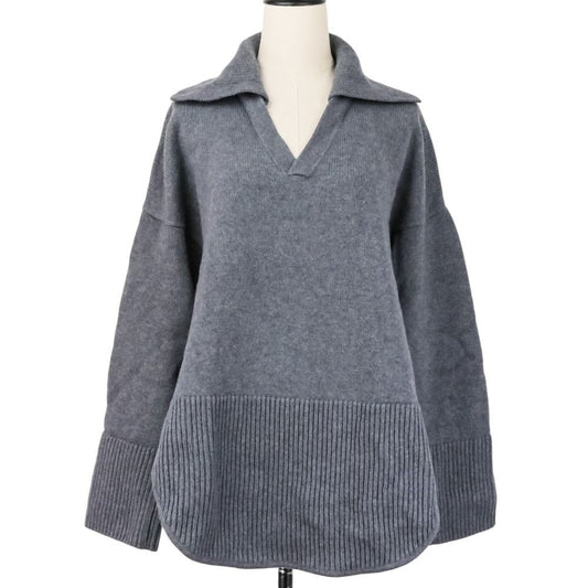Loewe Anagram Wool Polo Knit Sweater S Gray