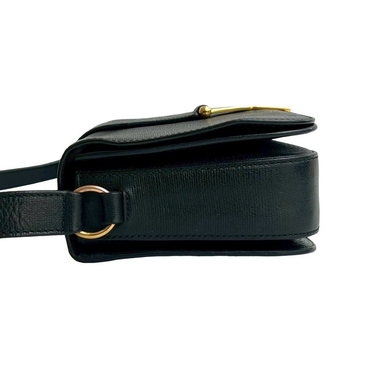 Saint Laurent Yves Logo Leather Shoulder Bag Pochette Black — view 5