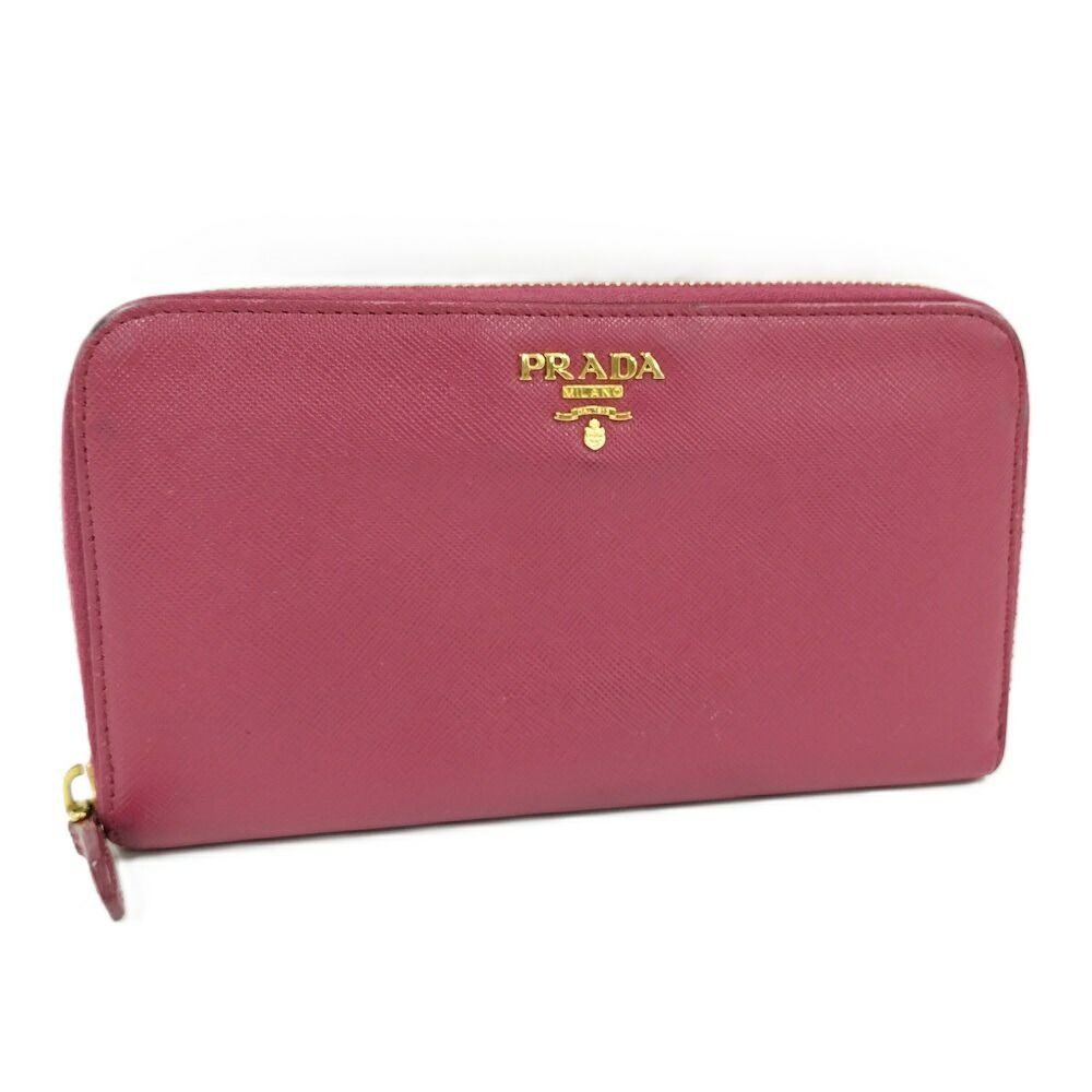 Prada Zip Around Wallet Saffiano Leather Pink
