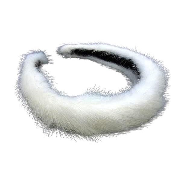 Chanel Hair Headband White Ivory Alpaca
