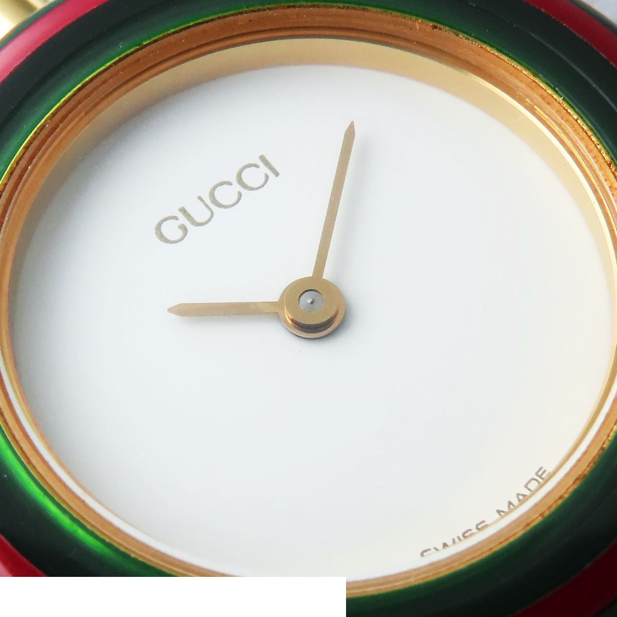 Gucci Change Bezel Watch 11/12.2 White SS Resin Bangle Replacement Gold — view 5