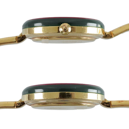 Gucci Change Bezel Watch 11/12.2 White SS Resin Bangle Replacement Gold — view 6
