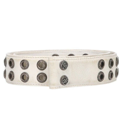Chrome Hearts Strap Dbl Grommet Double Leather White