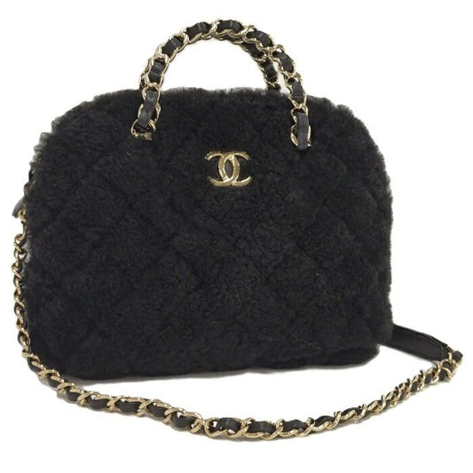 Chanel 2-Way Bag Coco Mouton Black