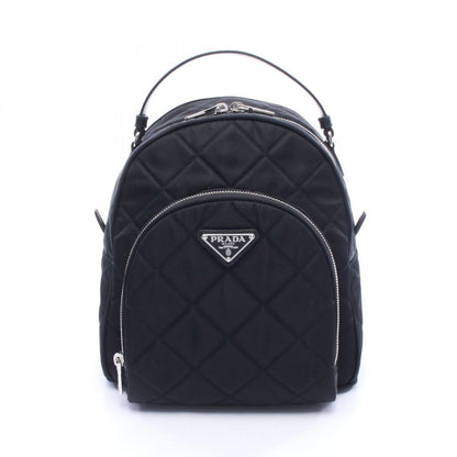 Prada Backpack Tessuto Impuntu Black Nylon Leather Quilted