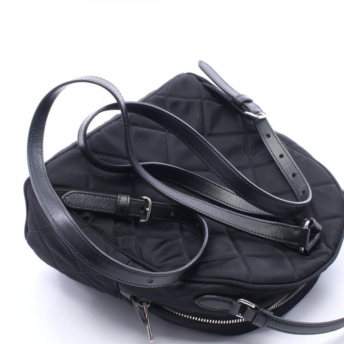 Prada Backpack Tessuto Impuntu Black Nylon Leather Quilted — view 5