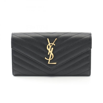 Saint Laurent Paris Bifold Long Wallet Monogram Nero Leather