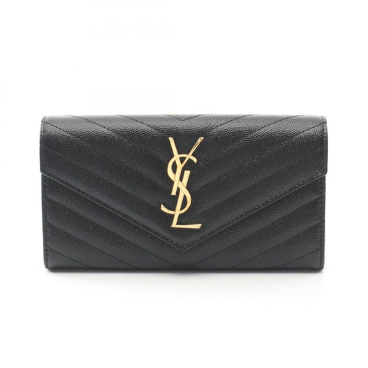 Saint Laurent Paris Bifold Long Wallet Monogram Nero Leather