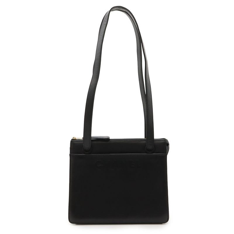Chanel Logo Embroidery Tote Bag Shoulder Bag Semi-shoulder Shoulder Bag Leather