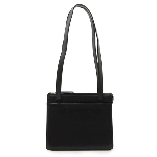 Chanel Logo Embroidery Tote Bag Leather
