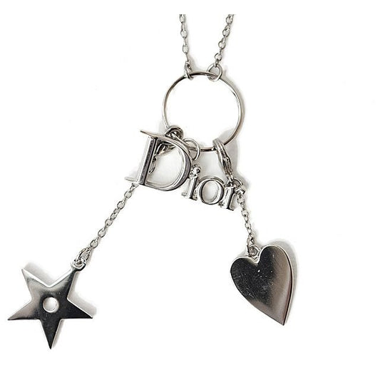 Christian Dior Necklace Vintage Logo Star Heart