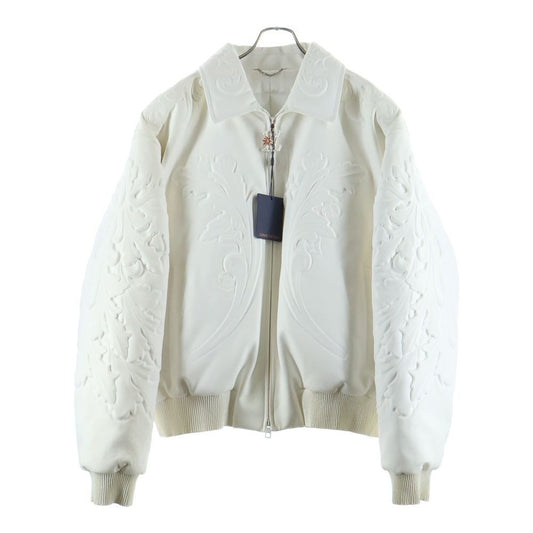 Louis Vuitton Ornament Leather Zip Up Jacket