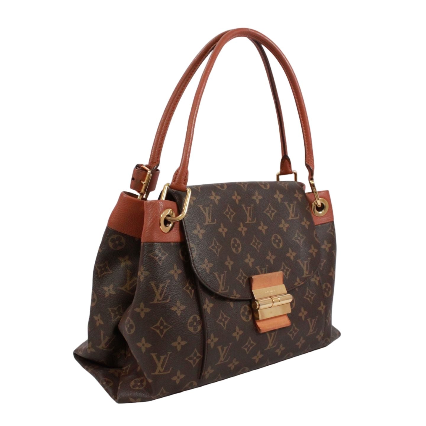 Louis Vuitton Olympe Monogram Leather Brown Handbag Gold — view 2