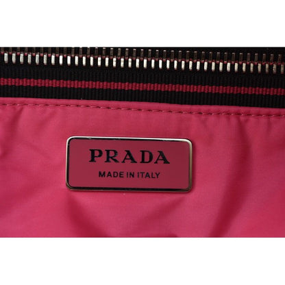 Prada Tote Logo Leather Black Pink — view 13