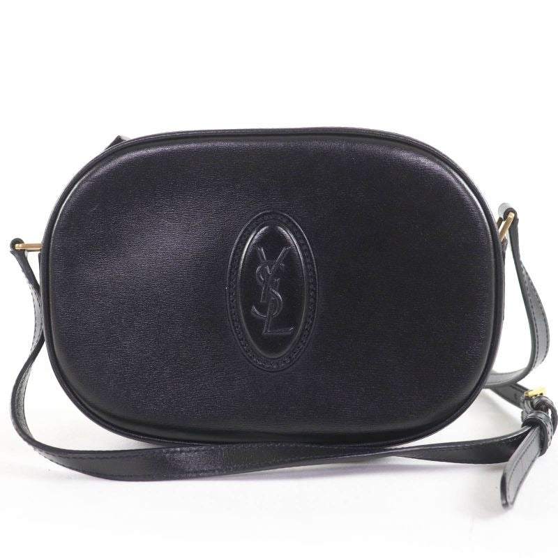 Saint Laurent Paris YSL Logo Camera Bag Leather Shoulder Black