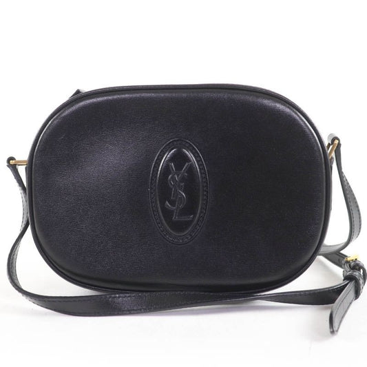 Saint Laurent Paris YSL Logo Camera Bag Leather Shoulder Black