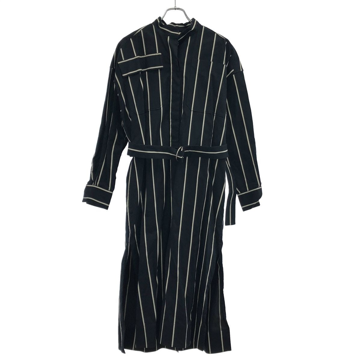 Celine by Phoebe Philo Belted Stripe Oversize Dress 2 Black 36