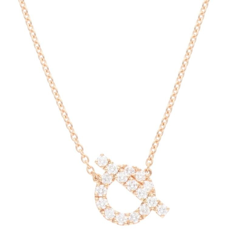 Hermes Finesse 18K Pink Gold Diamond Necklace