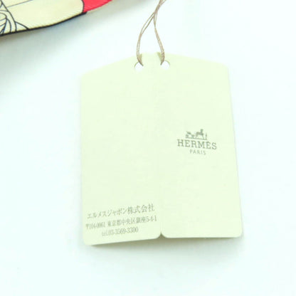 Hermes la Patisserie Francaise Silk Noir Blanc Bleu Twill Charm Scarf — view 10