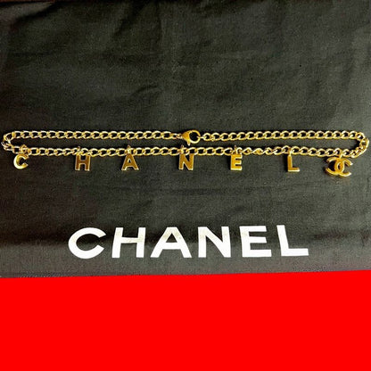 Chanel Vintage Coco Mark Logo Motif GP Chain Necklace Pendant 02A