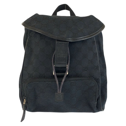 Gucci Black Silver GG Canvas Leather 019 Backpack