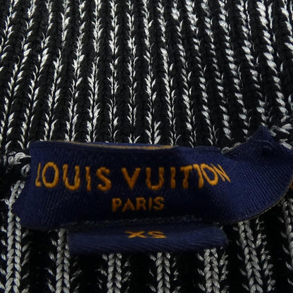 Louis Vuitton Ribbed Knit Trumpet Hem Skirt Black White — view 4