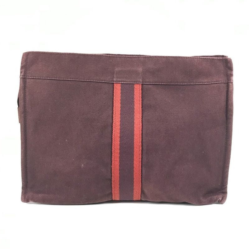 Hermes Clutch Bag Fourre Tout Cotton Burgundy