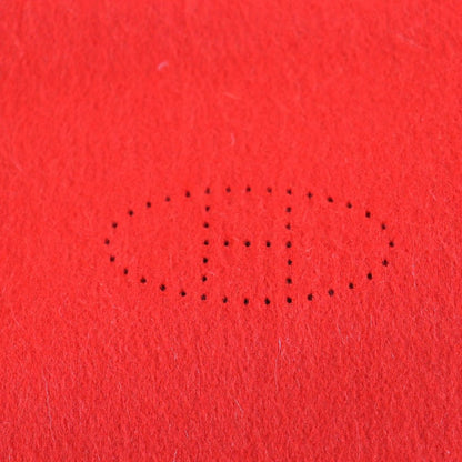 Hermes Cashmere Rouge Pavot Capucine Reversible H Logo Perforated with Fringe — view 6
