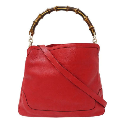 Gucci Bag Shoulder 2-Way Bamboo Leather Red
