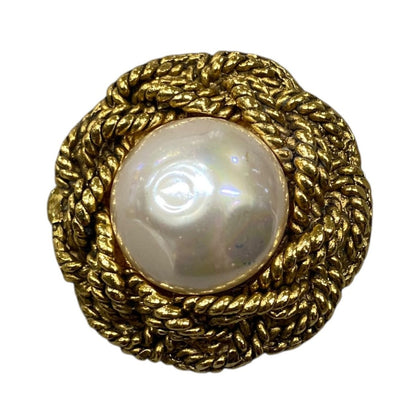 Chanel Pearl Earrings Vintage Gold — view 2