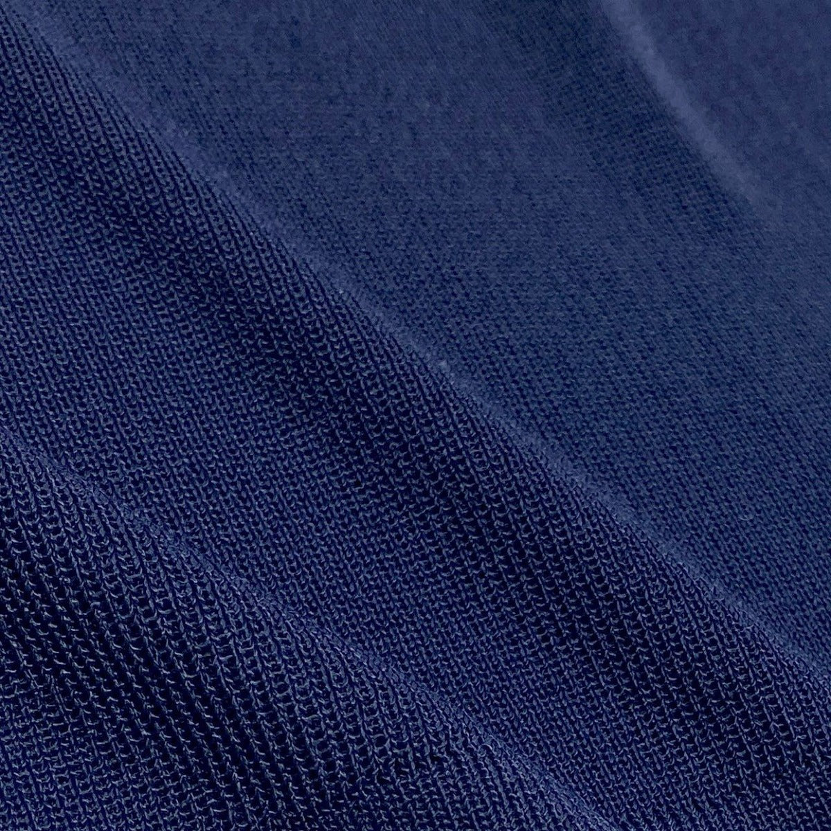 Saint Laurent Yves Rive Gauche Ribe Long Sleeve Knit Gold Button Navy Rayon — view 8
