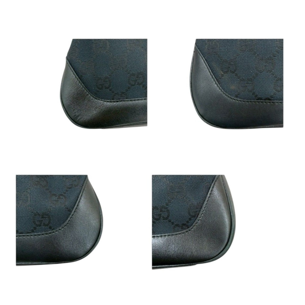 Gucci Bamboo Black Silver GG Canvas Leather Shoulder Bag — view 5