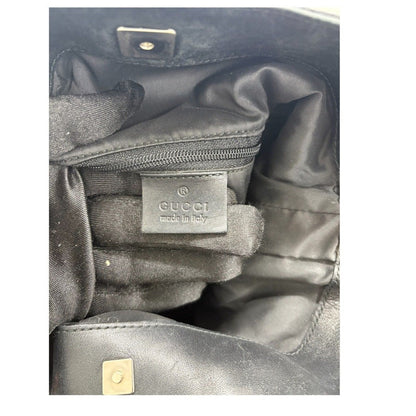 Gucci Bamboo Black Silver GG Canvas Leather Shoulder Bag — view 8